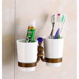 Toothbrush Holder, 1pc High Quality Antique Brass Toothbrush Holder Wall Mounted