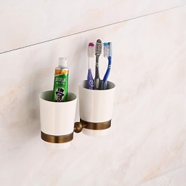 Toothbrush Holder, 1pc High Quality Archaistic Brass Toothbrush Holder Wall Mounted