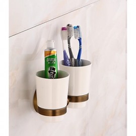 Toothbrush Holder, 1pc High Quality Archaistic Brass Toothbrush Holder Wall Mounted