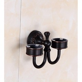 Toothbrush Holder, 1pc High Quality Antique Mixed Material Toothbrush Holder Wall Mounted