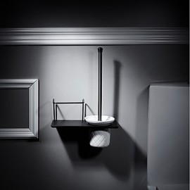 Toilet Brush Holder, 1pc High Quality Modern Metal Toilet Brush Holder Wall Mounted