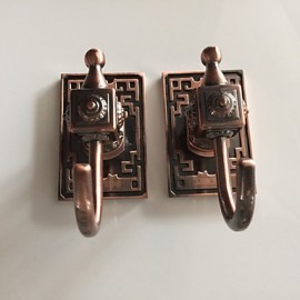 Robe Hooks, Self-adhesive Robe Hook with 3M Back Sticker Red-bronze Hooks 6pcs set YG6PC-3