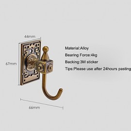 Robe Hooks, Self-adhesive Robe Hook with 3M Back Sticker Red-bronze Hooks 6pcs set YG6PC-3