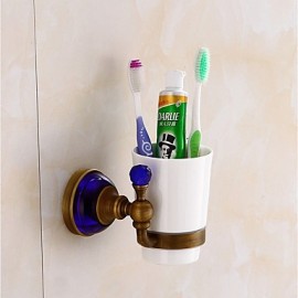 Toothbrush Holder, 1pc High Quality Antique Brass Toothbrush Holder Wall Mounted
