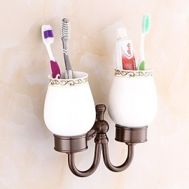 Toothbrush Holder, 1 pc Vintage Style Ceramic Toothbrush Holder Bathroom