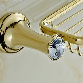 Soap Dishes, 1 pc High Quality Contemporary Brass Crystal Soap Dishes & Holders - Bathroom