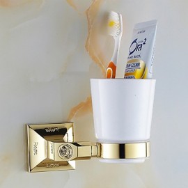 Towel Bars, 1 pc Neoclassical Brass Toilet Brush Holder Bathroom