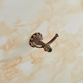 Robe Hooks, Archaistic Hooks Brass Non Skid Floral Round Shape 0.5mm Foam