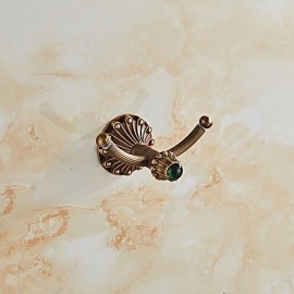 Robe Hooks, Archaistic Hooks Brass Non Skid Floral Round Shape 0.5mm Foam