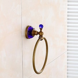 Towel Bars, 1pc High Quality Antique Brass Crystal Towel Bar Wall Mounted