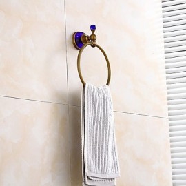 Towel Bars, 1pc High Quality Antique Brass Crystal Towel Bar Wall Mounted