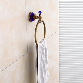 Towel Bars, 1pc High Quality Antique Brass Crystal Towel Bar Wall Mounted