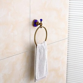 Towel Bars, 1pc High Quality Antique Brass Crystal Towel Bar Wall Mounted