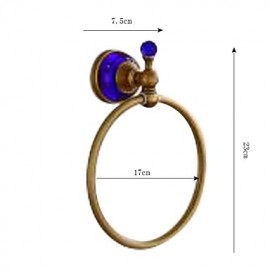 Towel Bars, 1pc High Quality Antique Brass Crystal Towel Bar Wall Mounted