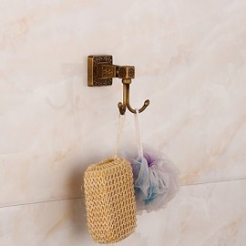 Robe Hooks, Archaistic Hooks Brass Pattern Irregular