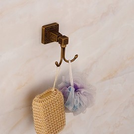 Robe Hooks, Archaistic Hooks Brass Pattern Irregular