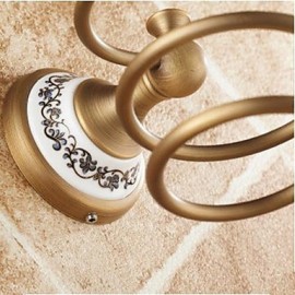 Towel Bars, 1pc High Quality Antique Brass Ceramic Bathroom Shelf