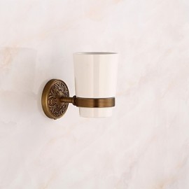 Toothbrush Holder, 1pc High Quality Archaistic Brass Toothbrush Holder Wall Mounted