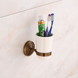 Toothbrush Holder, 1pc High Quality Archaistic Brass Toothbrush Holder Wall Mounted