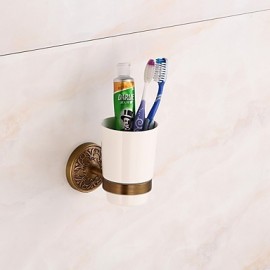 Toothbrush Holder, 1pc High Quality Archaistic Brass Toothbrush Holder Wall Mounted