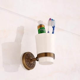 Toothbrush Holder, 1pc High Quality Archaistic Brass Toothbrush Holder Wall Mounted