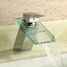 Centerset Single Handle One Hole in Chrome Bathroom Sink Tap