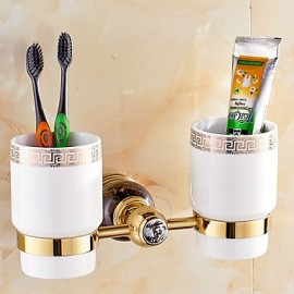 Toothbrush Holder, 1 pc Neoclassical Brass Toilet Brush Holder Bathroom