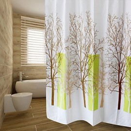 Shower Curtains Modern PEVA Floral Botanical Machine Made