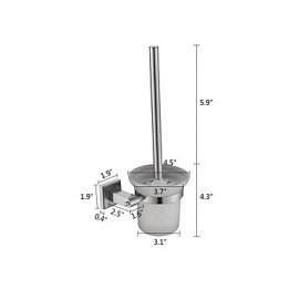 Toilet Brush Holder, 1 pc High Quality Stainless Steel Toilet Brush Holder Bathroom