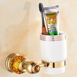 Toothbrush Holder, 1 pc Neoclassical Brass Toothbrush Holder Bathroom