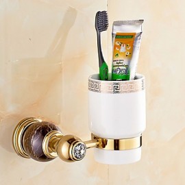 Toothbrush Holder, 1 pc Neoclassical Brass Toothbrush Holder Bathroom