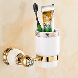 Toothbrush Holder, 1 pc Neoclassical Brass Toothbrush Holder Bathroom