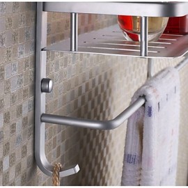 Towel Bars, 1 pc High Quality Modern PVC Bathroom Shelf Bathroom Wall Mounted