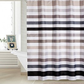 Shower Curtains Neoclassical Polyester Stripe Machine Made
