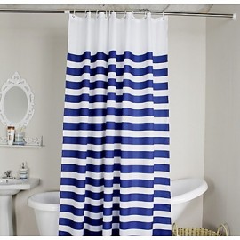 Shower Curtains Neoclassical Polyester Stripe Machine Made