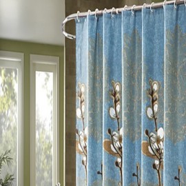 Shower Curtains Neoclassical Polyester Floral Botanical Machine Made