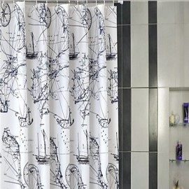 Shower Curtains Neoclassical Polyester Floral Botanical Machine Made