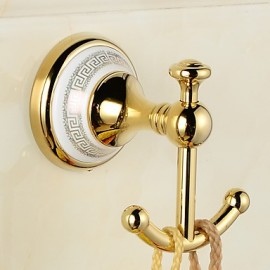 Robe Hooks, Hot Selling-Bathroom Accessories European Antique Copper Ceramic Robe Hook Clothes Hook Coat Hook Bathroom Products