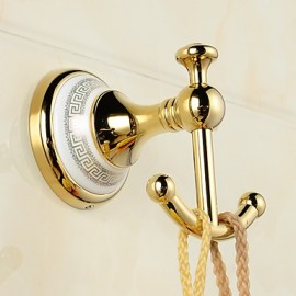 Robe Hooks, Hot Selling-Bathroom Accessories European Antique Copper Ceramic Robe Hook Clothes Hook Coat Hook Bathroom Products