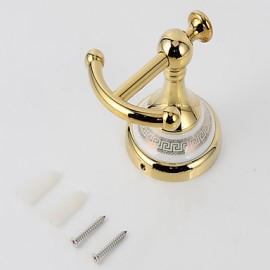 Robe Hooks, Hot Selling-Bathroom Accessories European Antique Copper Ceramic Robe Hook Clothes Hook Coat Hook Bathroom Products