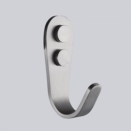 Robe Hooks, Brushed Stainless Steel Coat and Hat Single Hook Heavy Duty Wall Mount 3-Pcs Value Pack