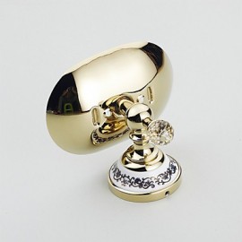 Bathroom Products, 1 pc Neoclassical Brass Crystal Ceramic Soap Dishes & Holders Bathroom