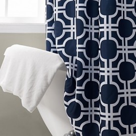 Shower Curtains, 1pc Modern Polyester Machine Made Bathroom