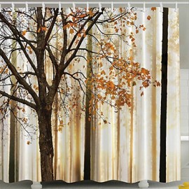 Shower Curtains Neoclassical Polyester Floral Botanical Machine Made