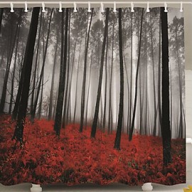 Shower Curtains Neoclassical Polyester Floral Botanical Machine Made