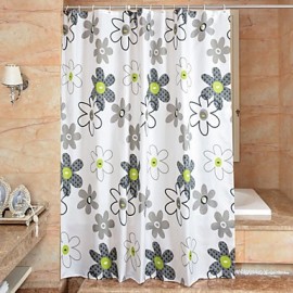 Shower Curtains Neoclassical Polyester Floral Botanical Machine Made