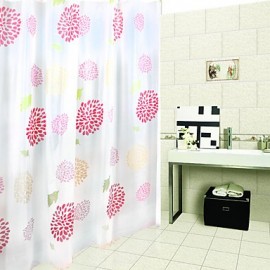 Shower Curtains Modern PEVA Floral Botanical Machine Made