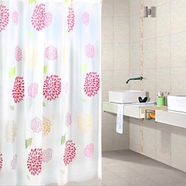 Shower Curtains Neoclassical PEVA Floral Botanical Machine Made