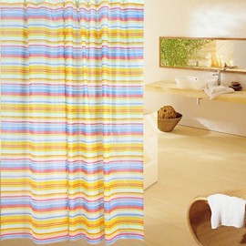 Shower Curtains Neoclassical PEVA Stripe Machine Made
