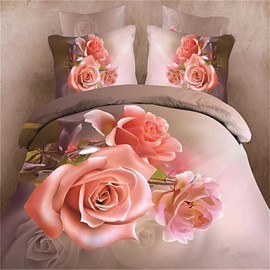 Bathroom Products, Duvet Cover Sets 3D Polyester Reactive Print 4 Piece